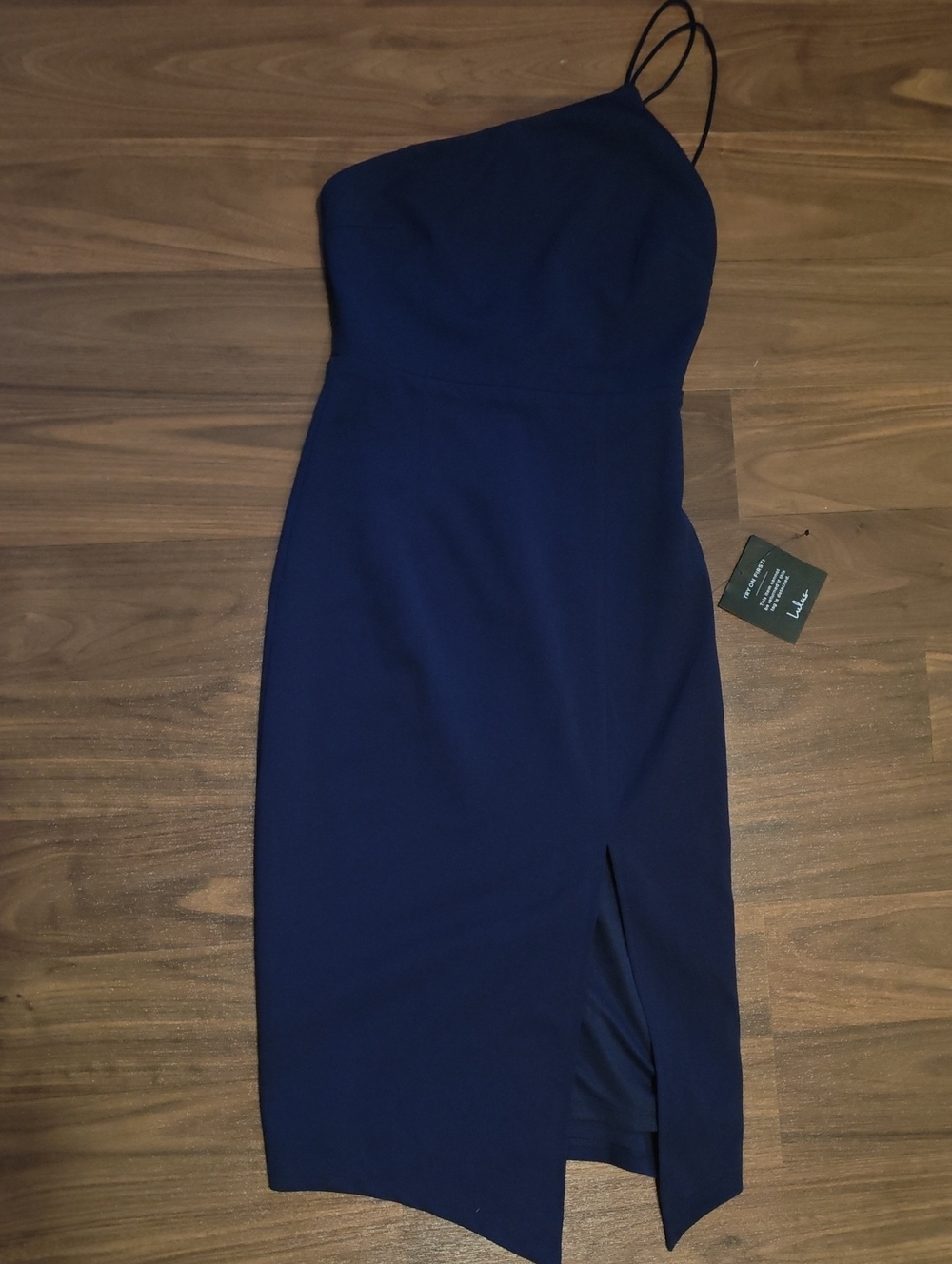 NWT Lulu's Navy One-Shoulder Midi Dress